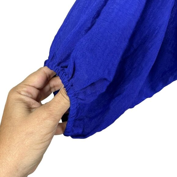 Anthropologie Moulinette Souers Blue Carina Boho Off Shoulder Mini Dress Small - Picture 10 of 15